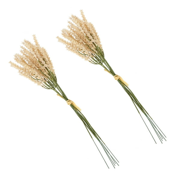 Qiysamall 2pcs Plastic Ear of Wheat Bouquets Wheat Ear Bundles for Wedding Decors
