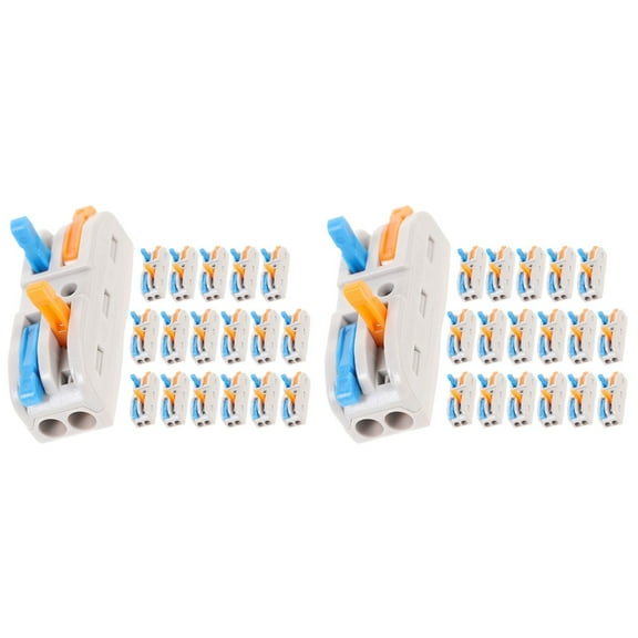 Qiysamall 36 pcs Connector Block Electrical 2-in 2-out Wire Splice Lever Wire Connector