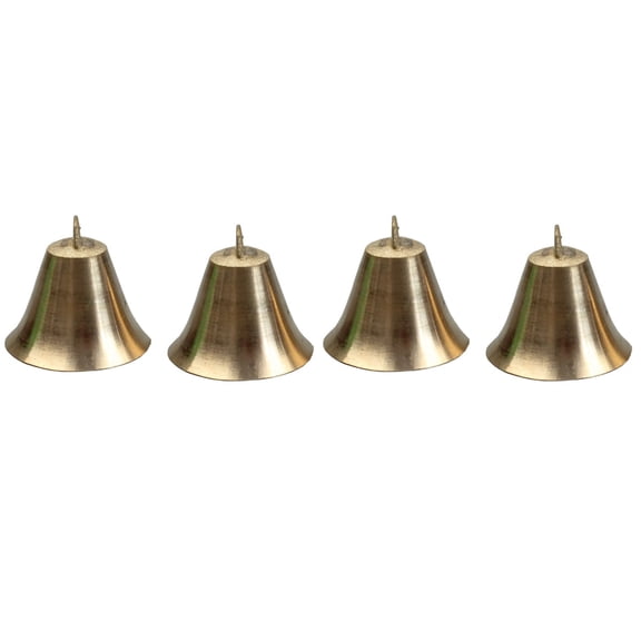 Qiysamall 4 Pcs Copper Horn Bells Pendants for Wind Chimes Accessories, Copper Bell Charms Set