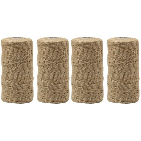 Qiysamall 4 Rolls of 100m 2 Strands of Jute Ropes Twines Strings Hemp Cords Hemp Rope