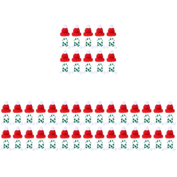 Qiysamall 40-Piece Christmas Wine Bottle Scarves and Hats Set, Festive Holiday Wine Bottle Decorations and Seasonal Wine Accessories