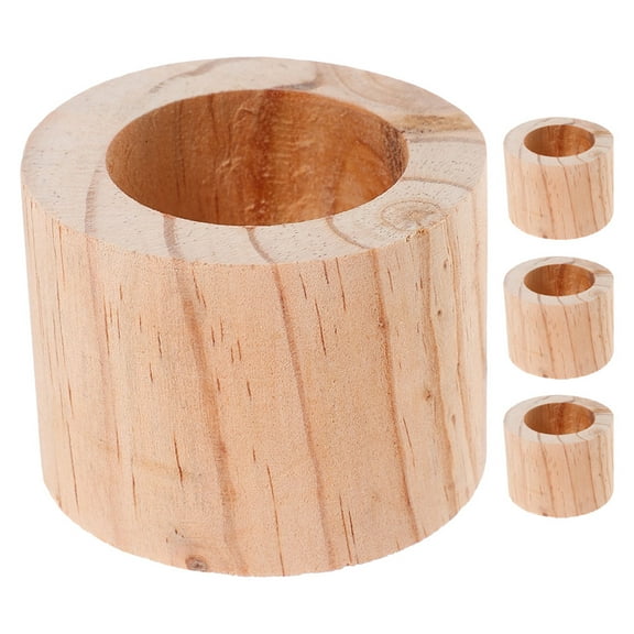 Qiysamall 4Pcs Wood Flower Container Decorative Flower Pot Small Wooden Planter Rustic Artificial Flower Planter