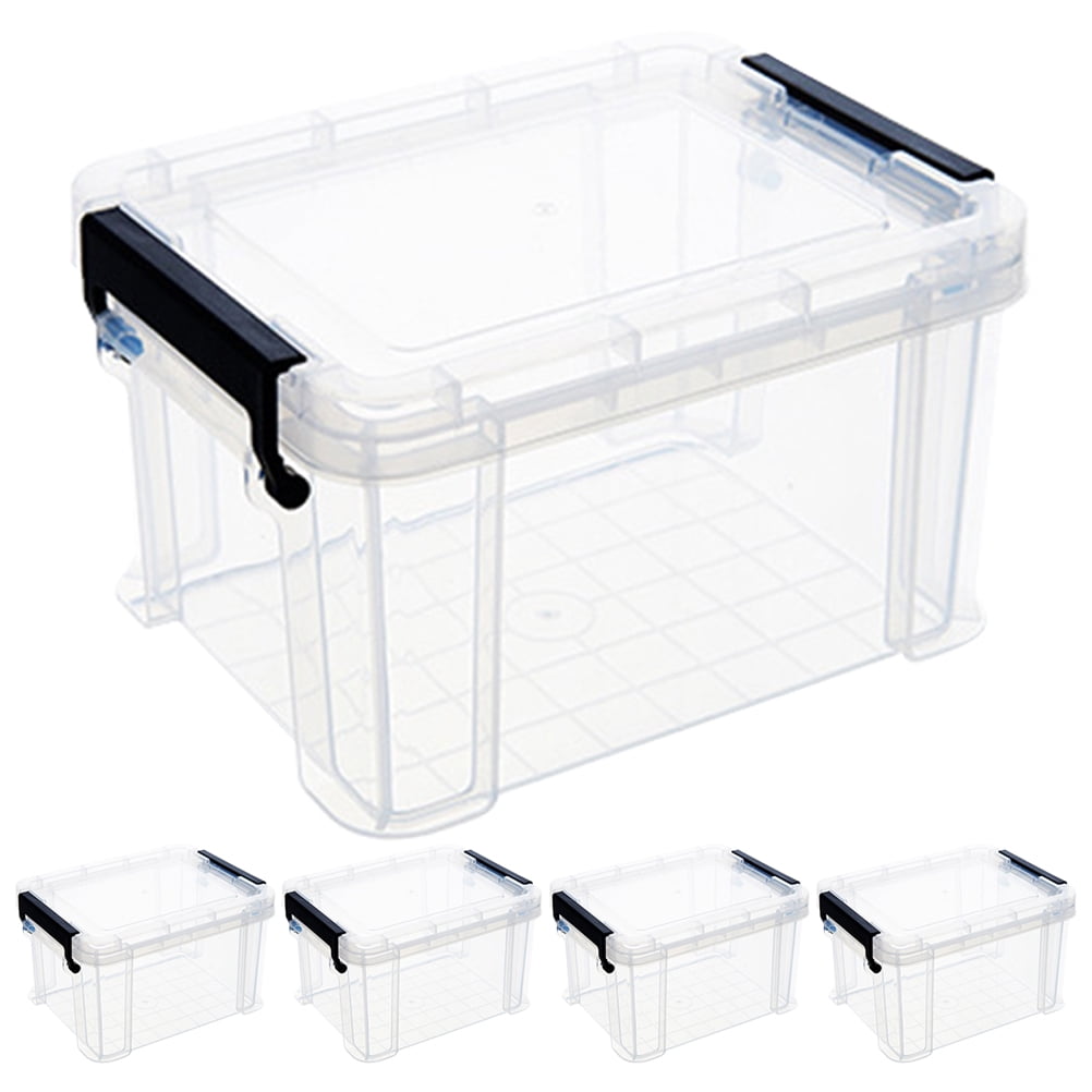 Qiysamall 5pcs Mini Storage Boxes Transparent Storage Boxes Home Toy Storage Containers