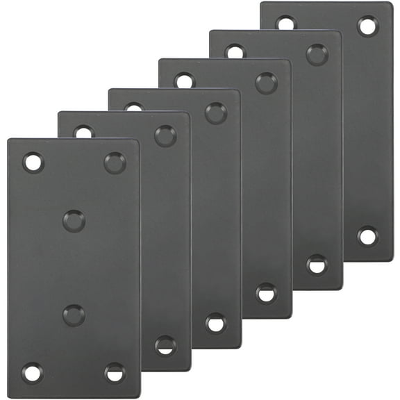 Qiysamall 6pcs Flat Straight Mending Plates Flat Brackets Metal Plate with Holes Corner Braces for Wood