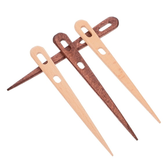 Qiysamall Big Eye Knitting Needles 4pcs Wooden Weaving Needle Diy Weaving Tools Handmade Diy Tapestry Braider Tapestry Weaving Crafts Tools For Sweater Scarf Handcrafts