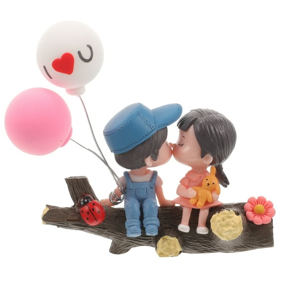 Qiysamall Couple Figurine Desktop Decor Couple Doll Statue Car Dashboard Accessory