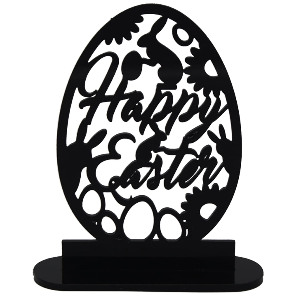 Qiysamall Easter Table Sign Tabletop Spring Easter Egg Shaped Table ...