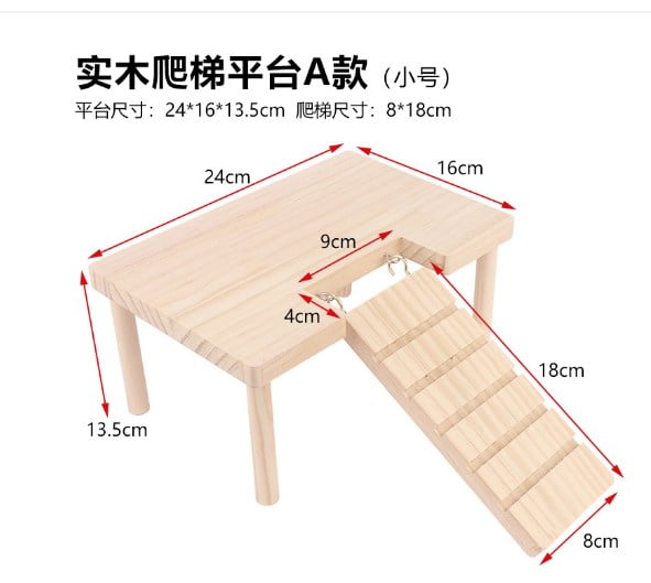 Qiysamall Hamster Platform with Ladder Wooden Guinea Pig Ramp Decorative Chinchilla Toy Rabbit Ramp Hamster Hide Wood Hamster Playing Walmart