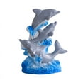 Qiysamall Marine Life Three Dolphin Figurine, Resin Dolphin Sculpture