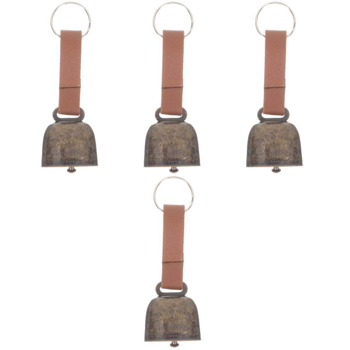 Qiysamall Mini Bell Cow Bells Bear Drive Cowbell Little Puppy Collars Metal Bronze Large for Decoration 4 Pack