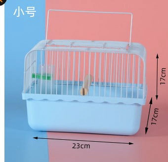 Image showcasing Qiysamall Portable Bird Cage with Waterer Food Box Spacious Bird Cage ...