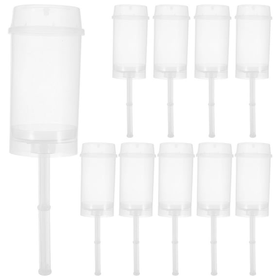 Qiysamall Push Cake Shooter Mold: 50pcs Push Cake Mold Rainbow Cake Pusher Round Shape Clear Cake Holders Push Pops Containers with Lids for Dessert Molding