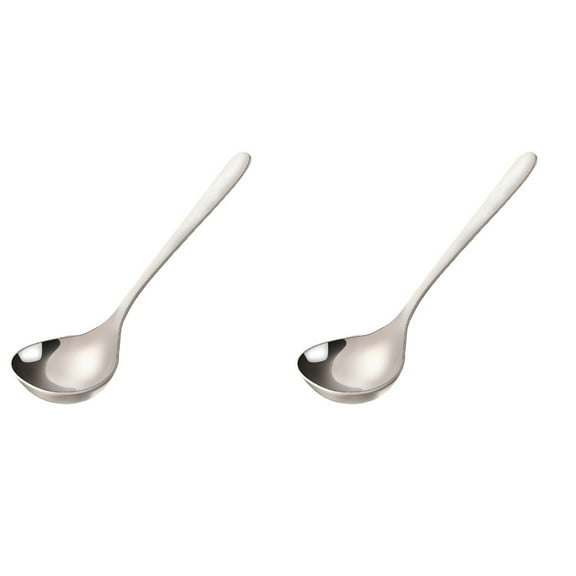 Qiysamall Stainless Steel Ramen Spoon Handle Hot Pot Noodle Soup Spoon Kitchen Cutlery Hand-Pulled Noodles