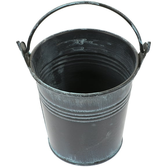 Qiysamall Tin Small Flower Bucket Mini Iron Vintage Galvanized Metal Pot Household Office 3 Pcs