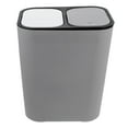 Qiysamall Trash Can Dual Compartments Trash Bucket Dry Wet Classified