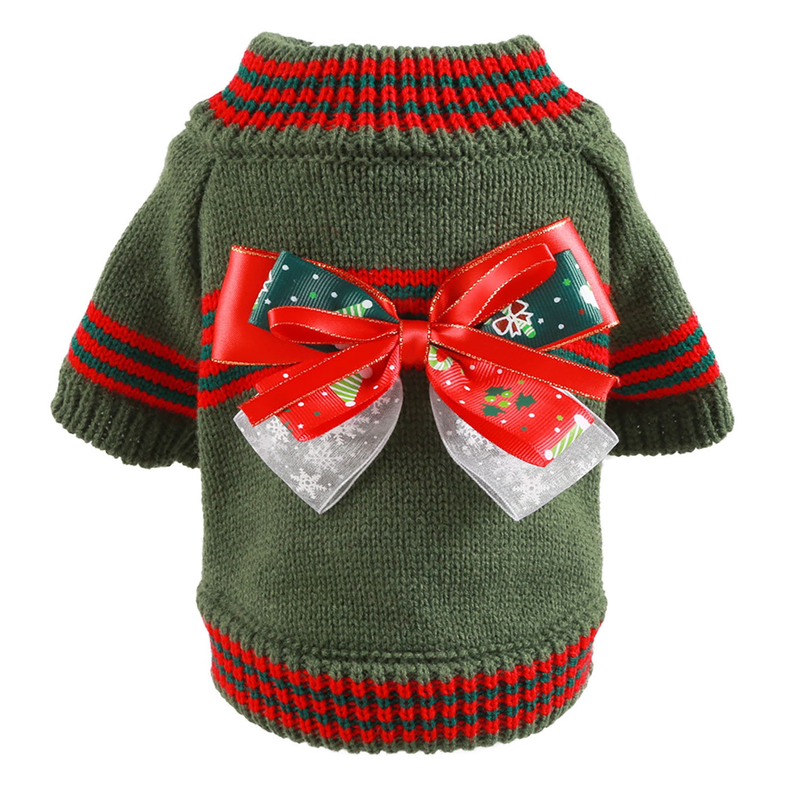 Qiyuancai Pet Christmas Sweater Holiday Puppy Sweater Pet Clothes For