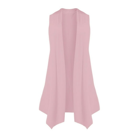 Qiyuancai Women's Sleeveless Draped Open Front Cardigan Vest Asymmetric Hem Blouse Tops Womens plus Size Wear
