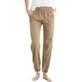 thumbnail image 1 of Qiyuancai Women's Solid Cotton And Linen Drawstring Loose Casual Leggings Pumpkin Pie Leggings, 1 of 4