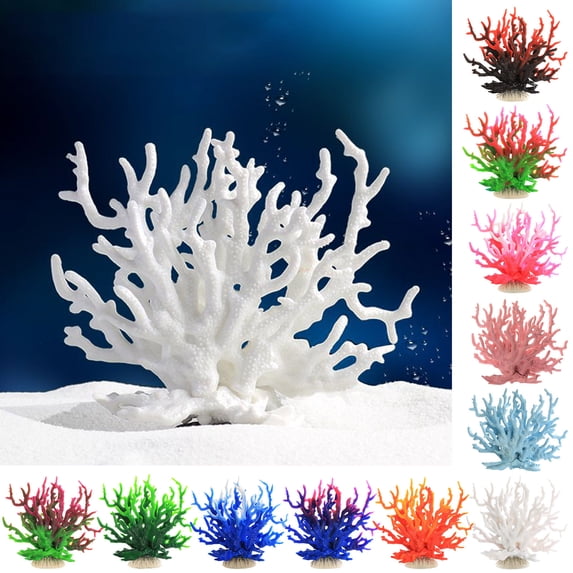 Qjidjing Aquarium Landscape Ornament, Lifelike Simulated Seaside Decor, Fish Tank Beach Scene Decoration for Sea Themed Room