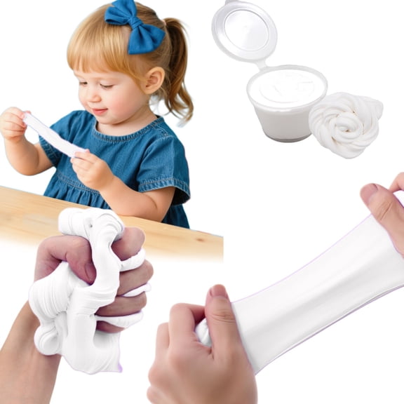Qjidjing Butter Slime Kit, Non Sticky Scented Stress Relief Cloud Toy, Portable DIY Creative Craft Set for Adult Relaxation Leisure Art Handcraft White