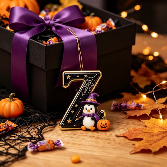 Qjidjing Halloween Initial Letter Hanging Ornament, Acrylic Personalized Letter Pendant, 2D Flat DIY, for Christmas Tree, Wall, Winter Holiday Gifts