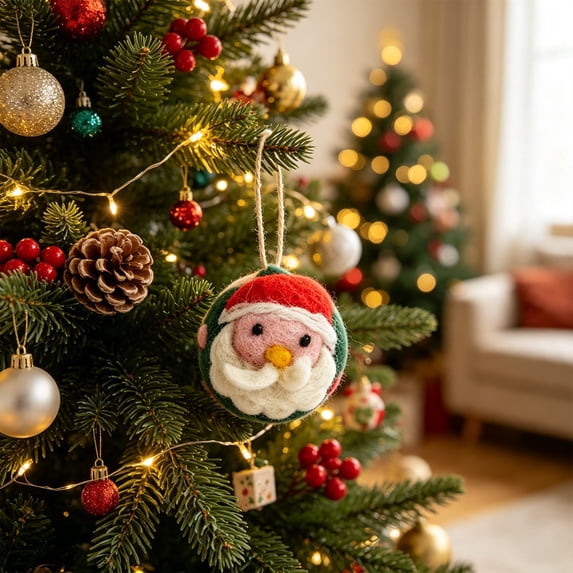 Qjidjing Christmas Tree Ornaments, Handmade Small Decorative Props, Xmas Hanging Pendants for Christmas Tree, Table, Indoor Holiday Party