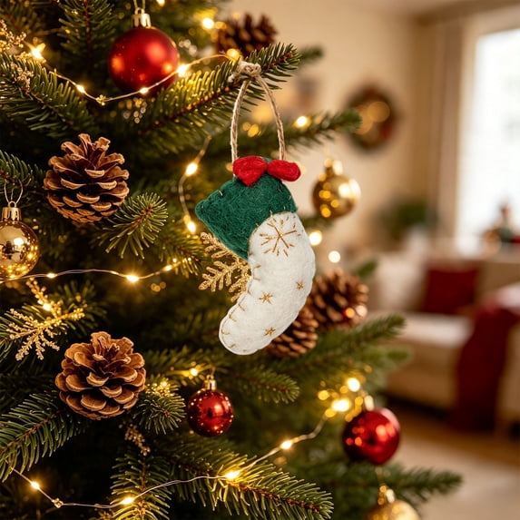 Qjidjing Christmas Tree Ornaments, Handmade Small Decorative Props, Xmas Hanging Pendants for Christmas Tree, Table, Indoor Holiday Party
