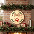 thumbnail image 1 of Qjidjing Christmas Tree Ornaments, Xmas Hanging Decor, Round Creative Wooden Styling, for Furniture Accent, Christmas Tree, Indoor Home Display, 1 of 7