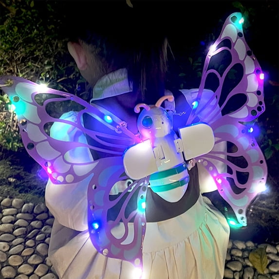 Qjidjing Realistic Fancy Butterfly Wing Toy, Novelty Electric Light Up Elf Butterfly Wing Back Accessory for Birthday Gifts, Home Party Props