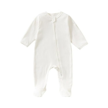 Qlbmong Baby Clothes Toddler Footed Onesie Zipper Newborn Comfy Cotton Unisex Cute Boy Girl Rompers