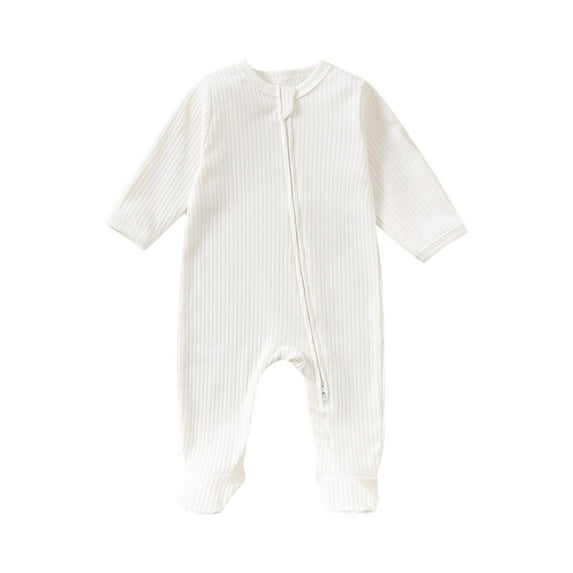 Qlbmong Baby Clothes Toddler Footed Onesie Zipper Newborn Comfy Cotton Unisex Cute Boy Girl Rompers