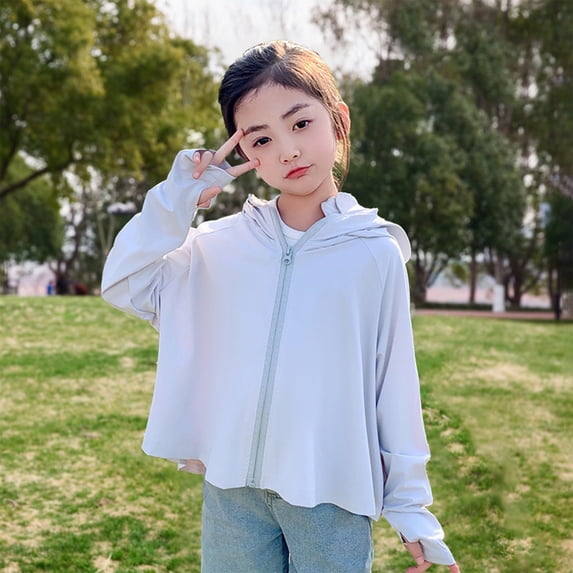 Qlbmong Baby Clothes Unisex Summer Sun Protection Loose Cardigans Zipper Long Sleeve Hoodies Comfy Jackets