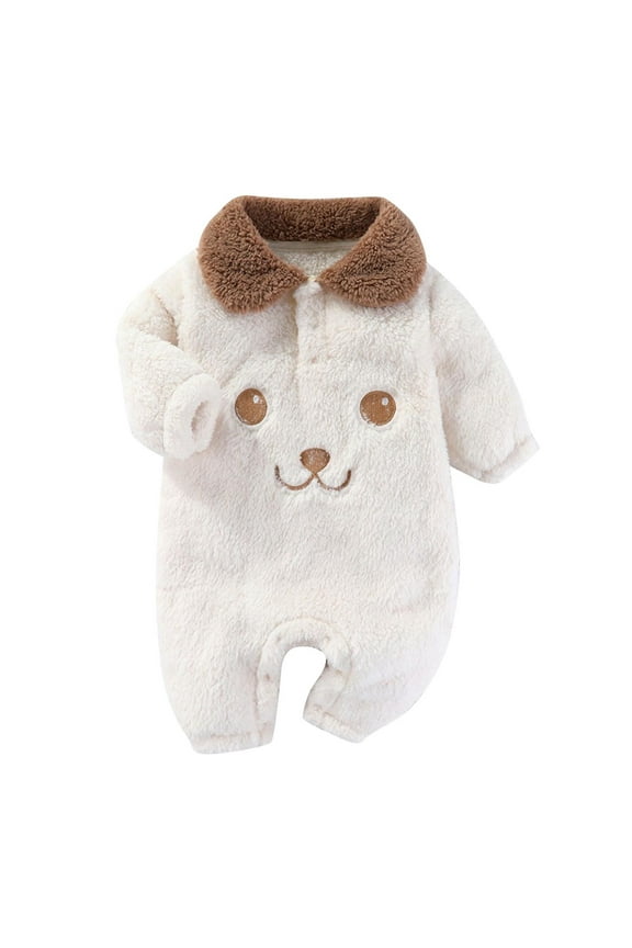 Baby Onesie Winter Boy Girl Toddler Newborn Fleece Comfy Jumpsuits Infant Warm Cute Clothes