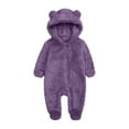 thumbnail image 1 of Qlbmong Newborn Boy Girl Clothes Toddler Winter Warm Infant Fleece Unisex Hooded Footed Onesie Cute Rompers, 1 of 4