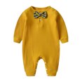 thumbnail image 1 of Qlbmong Toddler Baby Clothes Onesie Bow Tie Unisex Button Infant Comfy Rompers Newborn Cute Clothes, 1 of 2