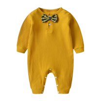 Qlbmong Toddler Baby Clothes Onesie Bow Tie Unisex Button Infant Comfy Rompers Newborn Cute Clothes