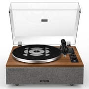 Qlearsoul ONE-S Vinyl Record Player, All-in-one HiFi Turntables with Built in Speakers, Bluetooth 5.4, Phono Preamp, Magnetic Cartridge AT-3600L, 33/45 RPM Two Speed