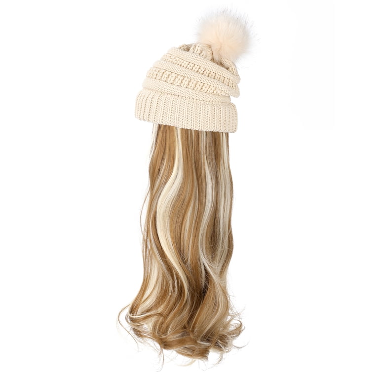 Qlenkay Beanie Hat with Removable Hair Extensions for Women  display picture 1