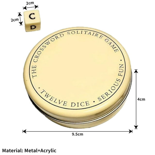 Qless Dice Game with Twelve Dice Letters,The Crossword SolitaireGame