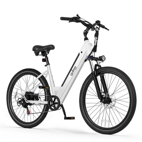 Qlife Cityone 2.0 EBikes for Adults,26" Electric Mountain Bike with 48V 10.4Ah Battery 500W,Max 28MPH Electric Bicycle,7-Speed(White)
