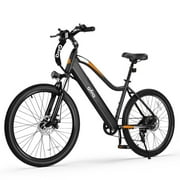 Qlife Cityone SO Electric Bike for Adults 26" Ebike,Built-in Removable Battery, Peak 1200W Motor Ebikes with 21 Speed Carbon Steel Mountain Bicycle UL2849 Black