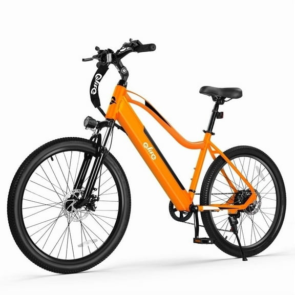 Qlife Cityone SO Electric Bike for Adults 26" Ebike,Built-in Removable Battery, Peak 1200W Motor Ebikes with 21 Speed Carbon Steel Mountain Bicycle Orange
