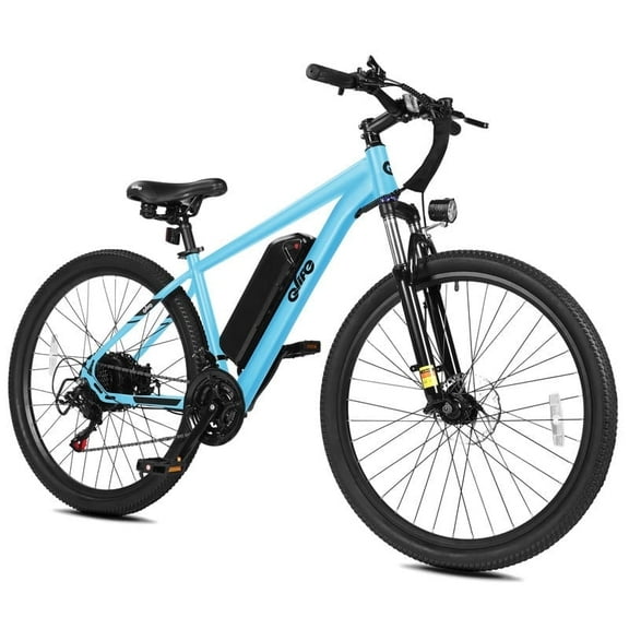 Qlife Electric Bike for Adults - 21-Speed Mountain Lightweight Ebike with Peak 1000W 25MPH Brushless Motor, 375Wh Removable Battery, 48V 7.8Ah Blue