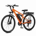 thumbnail image 1 of Qlife Racer Ultra Electric Bike for Adults Mountain Lightweight Ebike with 350W Max 28MPH Brushless Motor, 26"Step Over E-MTB, 48V 7.8Ah Removable Battery e-Bike(Orange) with Fender&Rear Rack, 1 of 7