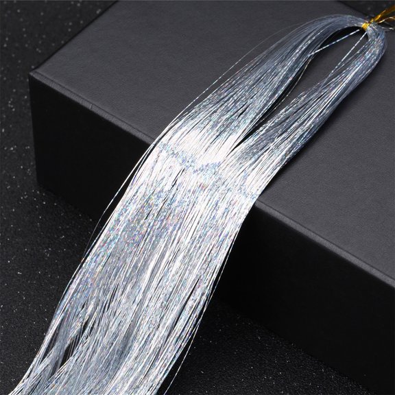 Qliuoazw 16 Colors Super Flash Hair Colorful Silk Hair Extension Silk Hair