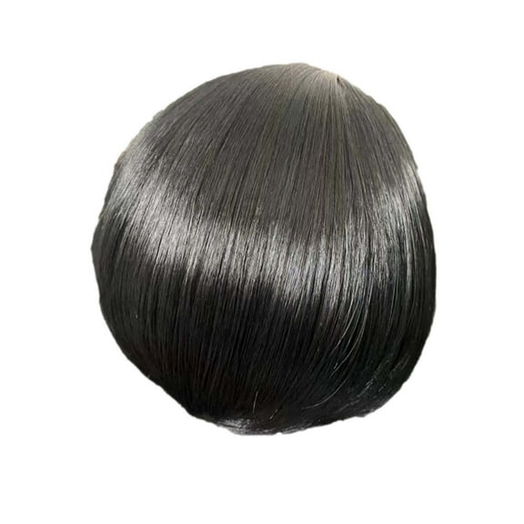 Qliuoazw Black Women's Wig Human Hair Lace Up Front Wig Transparent Adhesive HD Human Hair Wig Comb Wig Natural Hair Line 12.6 Inches