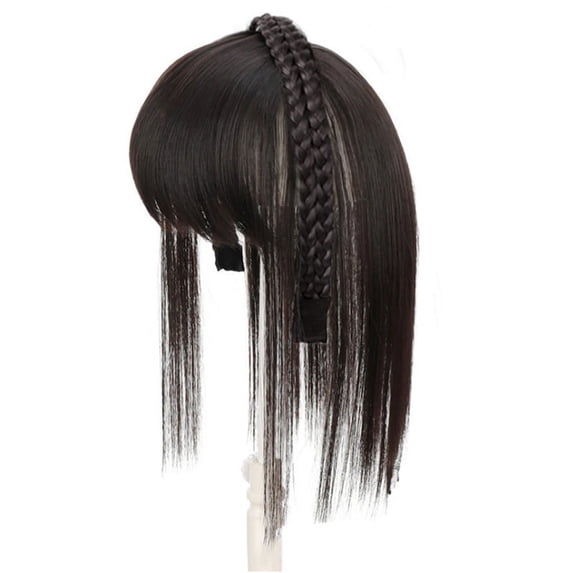 Qliuoazw Fashion Wig Hair Hoop Bangs Braid Hoop Horns Bangs Wigs Hair Replenishment Fake Curtains Stylish Braid Headband Bangs