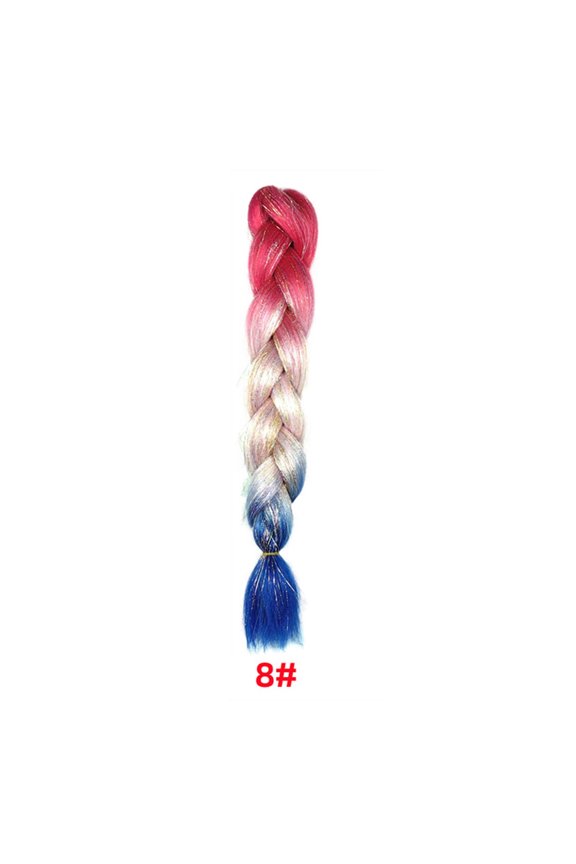 Handwoven Shooting Silk Dirty Braid Shiny Gold And Silk Big Braid Braiding Hair Pyrofilament Hair Braids Extension 24inches Glitter Hair Extension Braiding