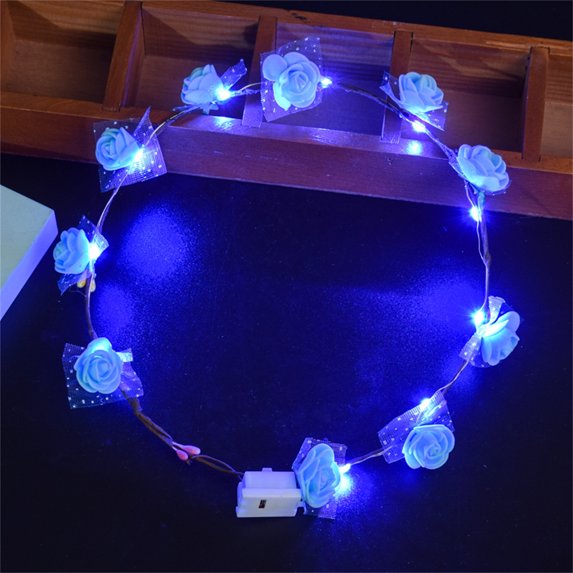 Qliuoazw LED Flower Rattan Luminous Headband Headpiece Slow Flash/Fast Flash/Constant Brightness For Girls Women Holiday Christmas Year Party