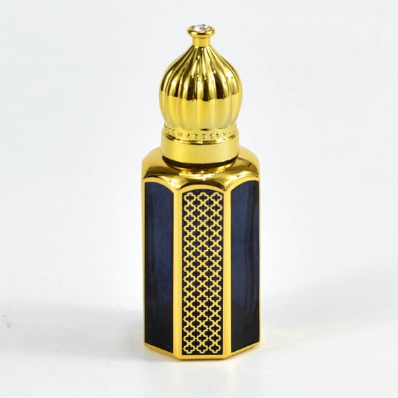 Qliuoazw Mini Arabic Crystal Glass Roller Bottles Gold Refillable Oil Roll On Dispenser Empty Sample Vials Container For Liquid Cosmetic